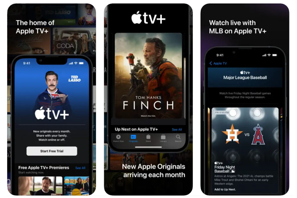 Captura de pantalla de la aplicación Apple TV en un celular.