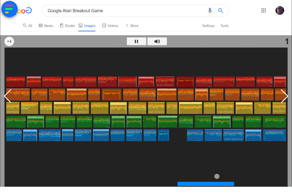 El juego Atari Breakout en el buscador de Google.