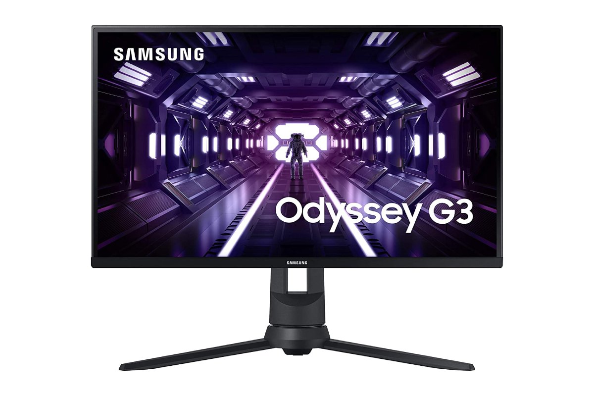 Monitor gaming Odyssey G3 sobre un fondo blanco.