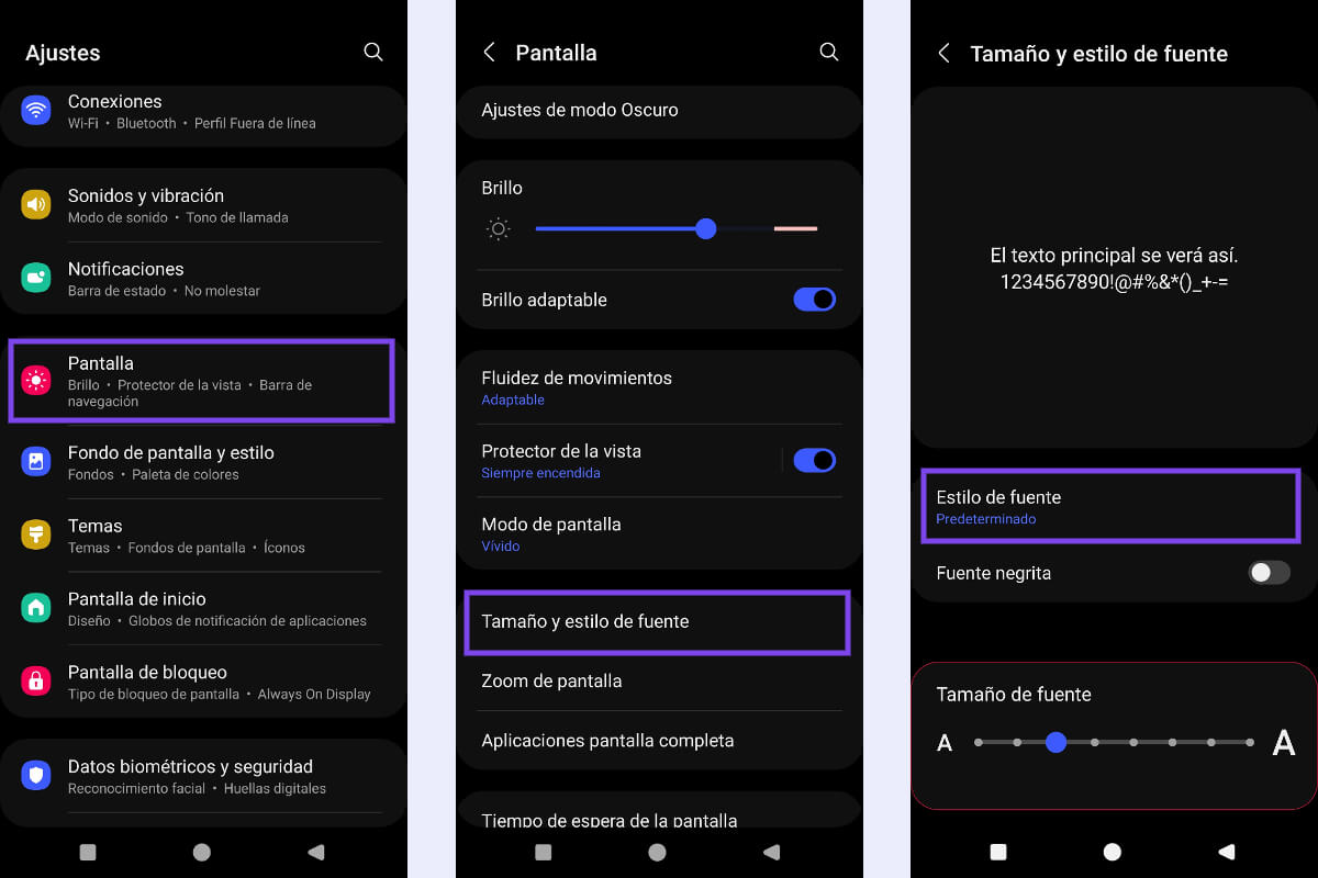 Cómo cambiar el tamaño de la letra en un móvil Android