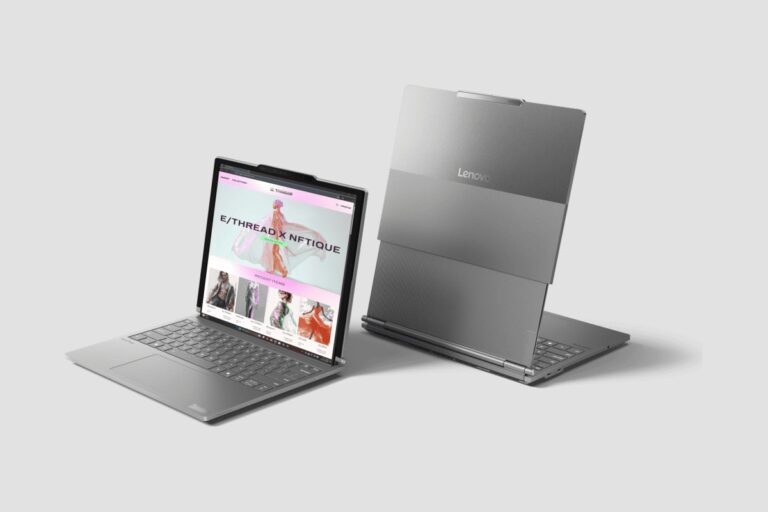 La computadora portátil de Lenovo con pantalla enrollable.