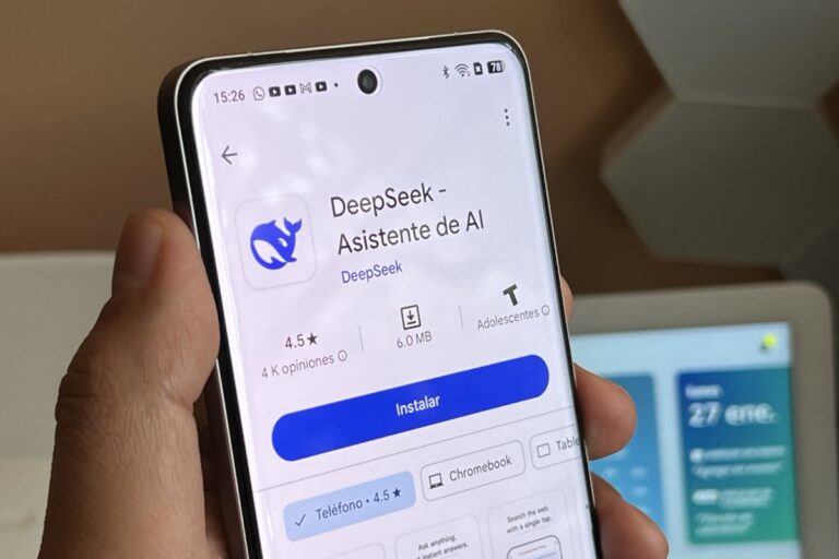 Aplicación de DeepSeek en la tienda de apps de Google.