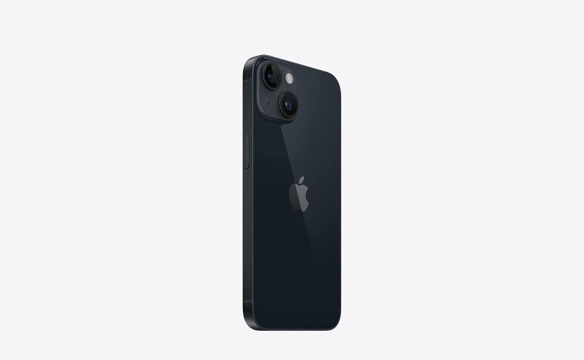 Apple iPhone 14 de 256 GB sobre un fondo gris.