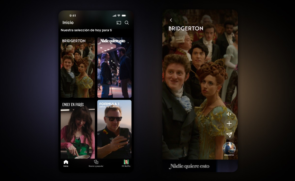 Nueva interfaz de Netflix, presentada en mayo de 2025.