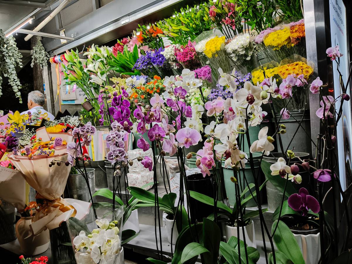 Puesto de flores en la Ciudad de México.