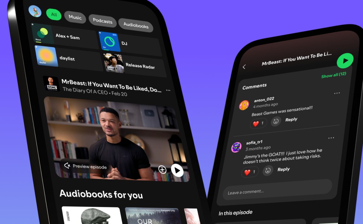 Interfaz de Spotify en el móvil.