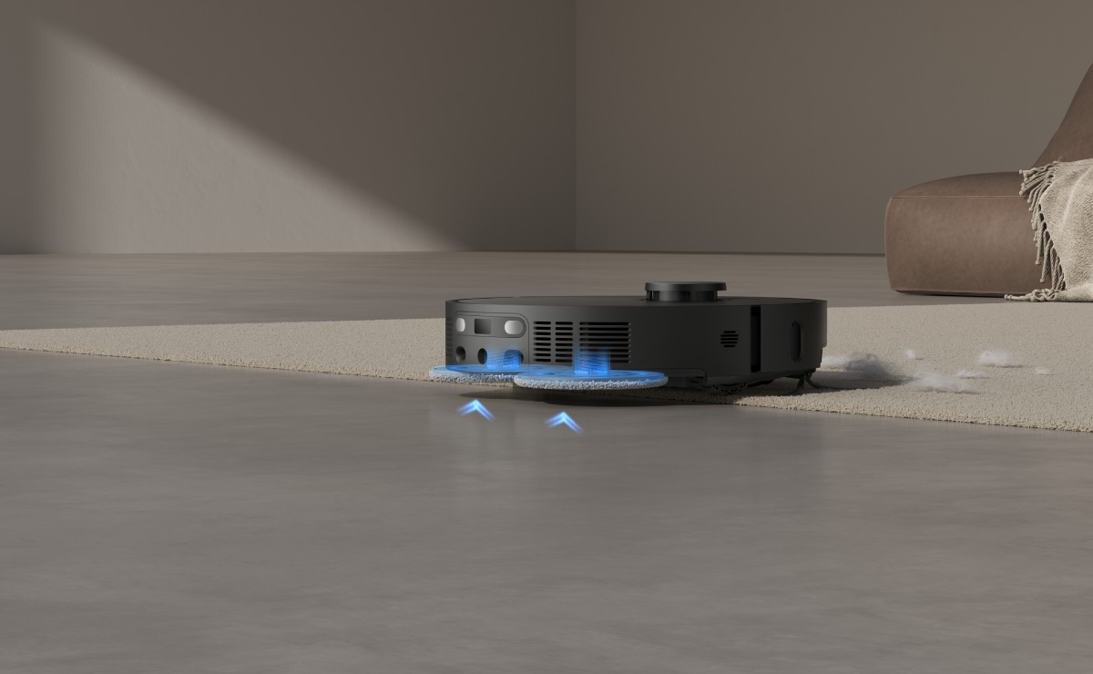 Aspiradora robot Dreame X40 Ultra, en funcionamiento.