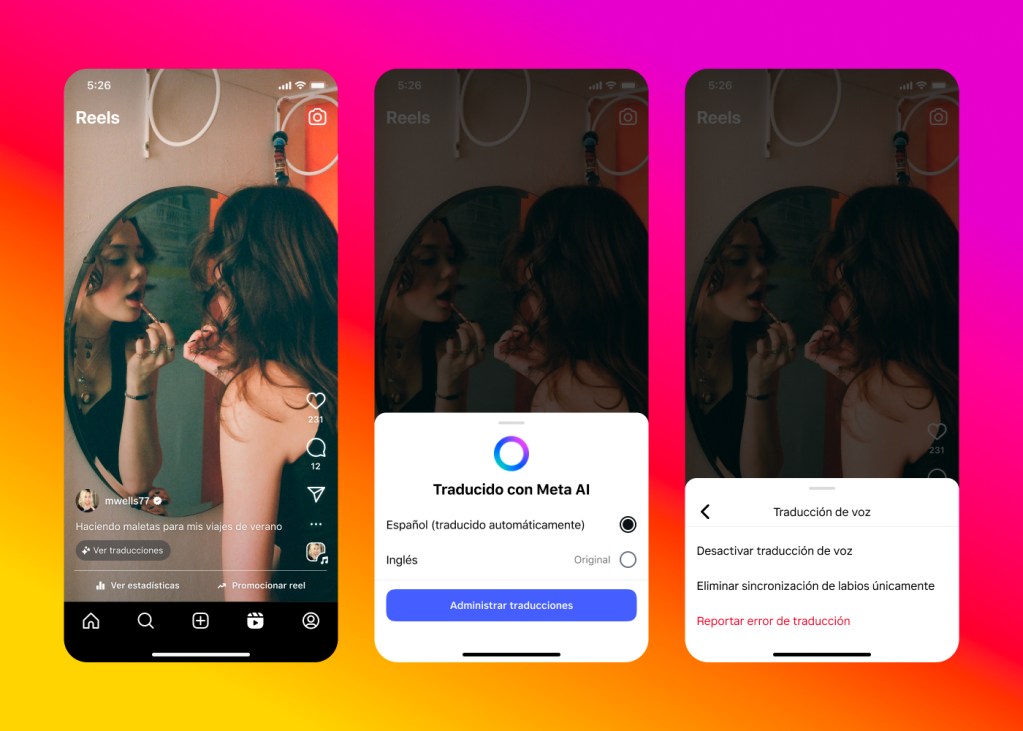 Traducciones automáticas de Meta AI llegan a Instagram y Facebook.