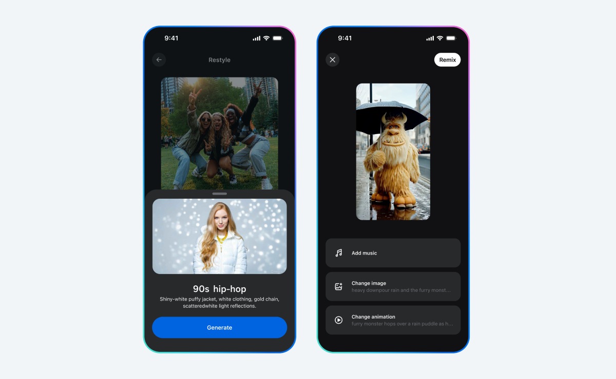 Videos generados con Meta AI.