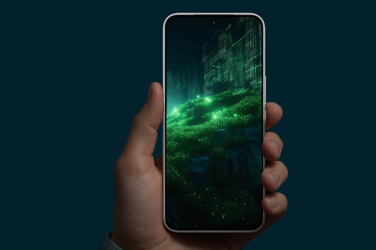 TECNO POVA 7 Pro 5G sobre un fondo oscuro.
